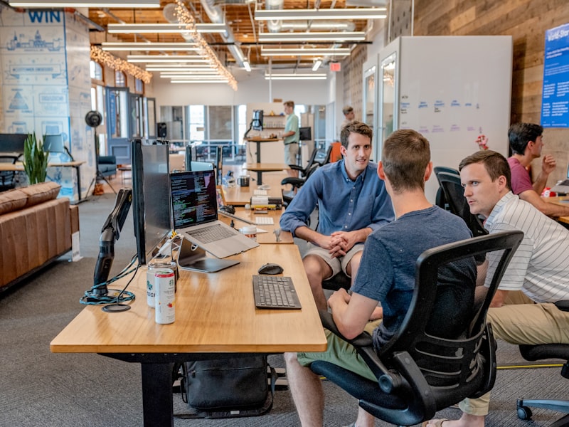 Team working together at the Suki Soft office